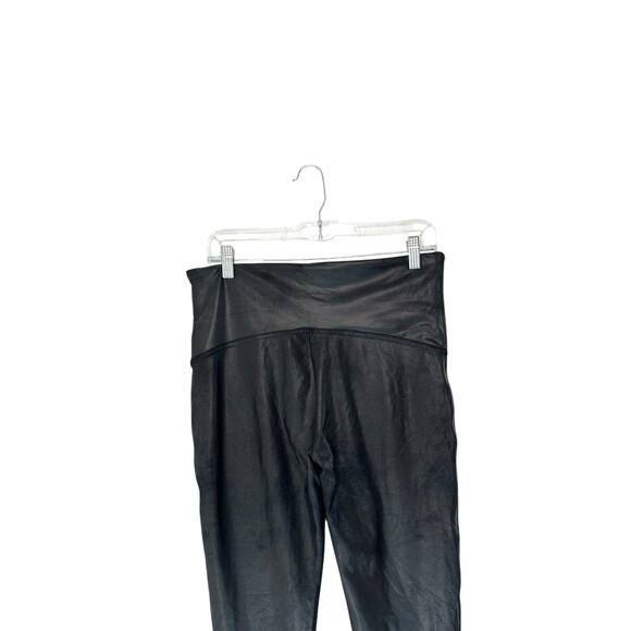 Spanx Plus Pull On Stretch Slimming Shaping Faux Leather Black Leggings Size 1X - Picture 6 of 12